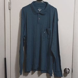 NWT! Boca Classics Blue Pocket Long Sleeve Polo!